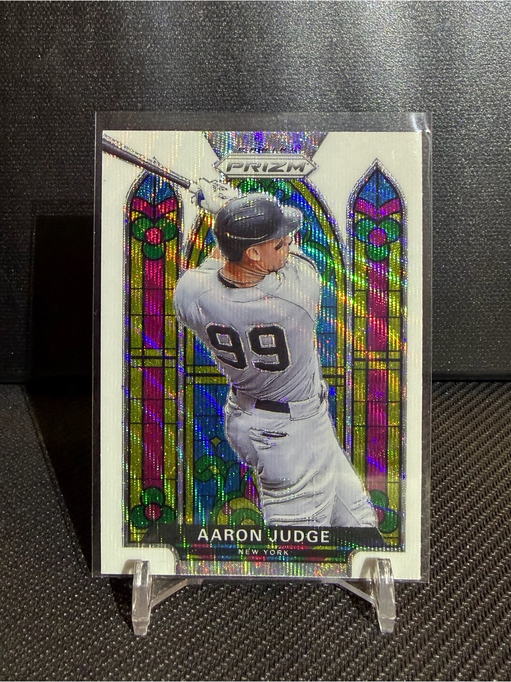 2021 Panini Prizm Baseball Aaron Judge Stained Glass White Wave SG-5 Yankees